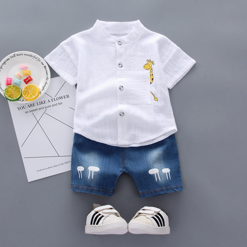 Baby Boy Short Sleeve Children's Clothing Summer New Clothes Handsome Shirt Cute