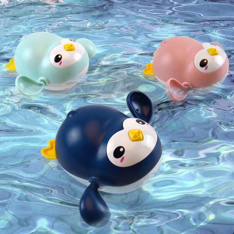 Baby Bath Toy Kawaii Swimming Penguin Bath Pool Toy Cute Wind Up Little Penguin Bath Toys Set Baby Montessori Educational Toys