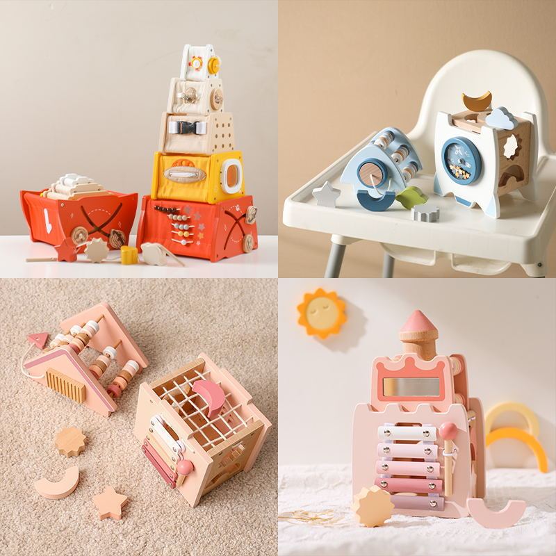 Amazon Baby Early Education Educational Stacking Rocket Boy Girl House Castle Assembling Toys