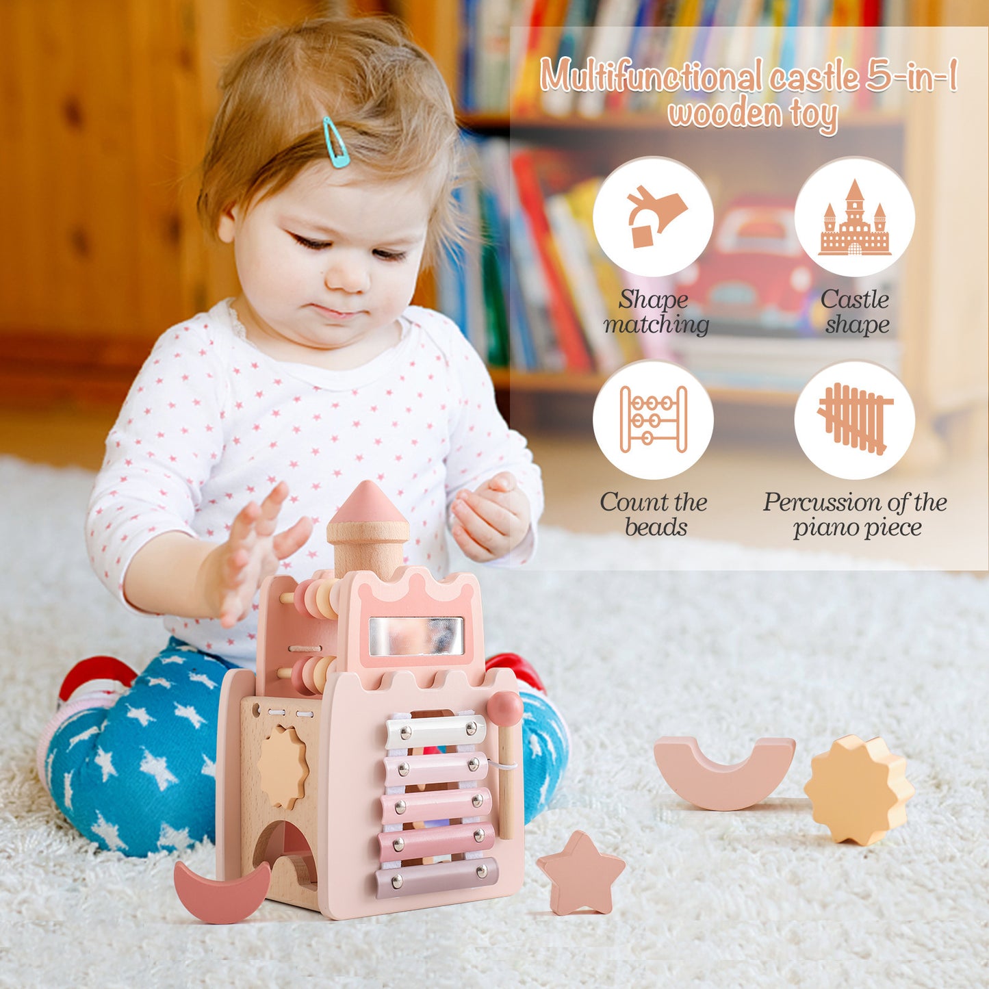 Amazon Baby Early Education Educational Stacking Rocket Boy Girl House Castle Assembling Toys