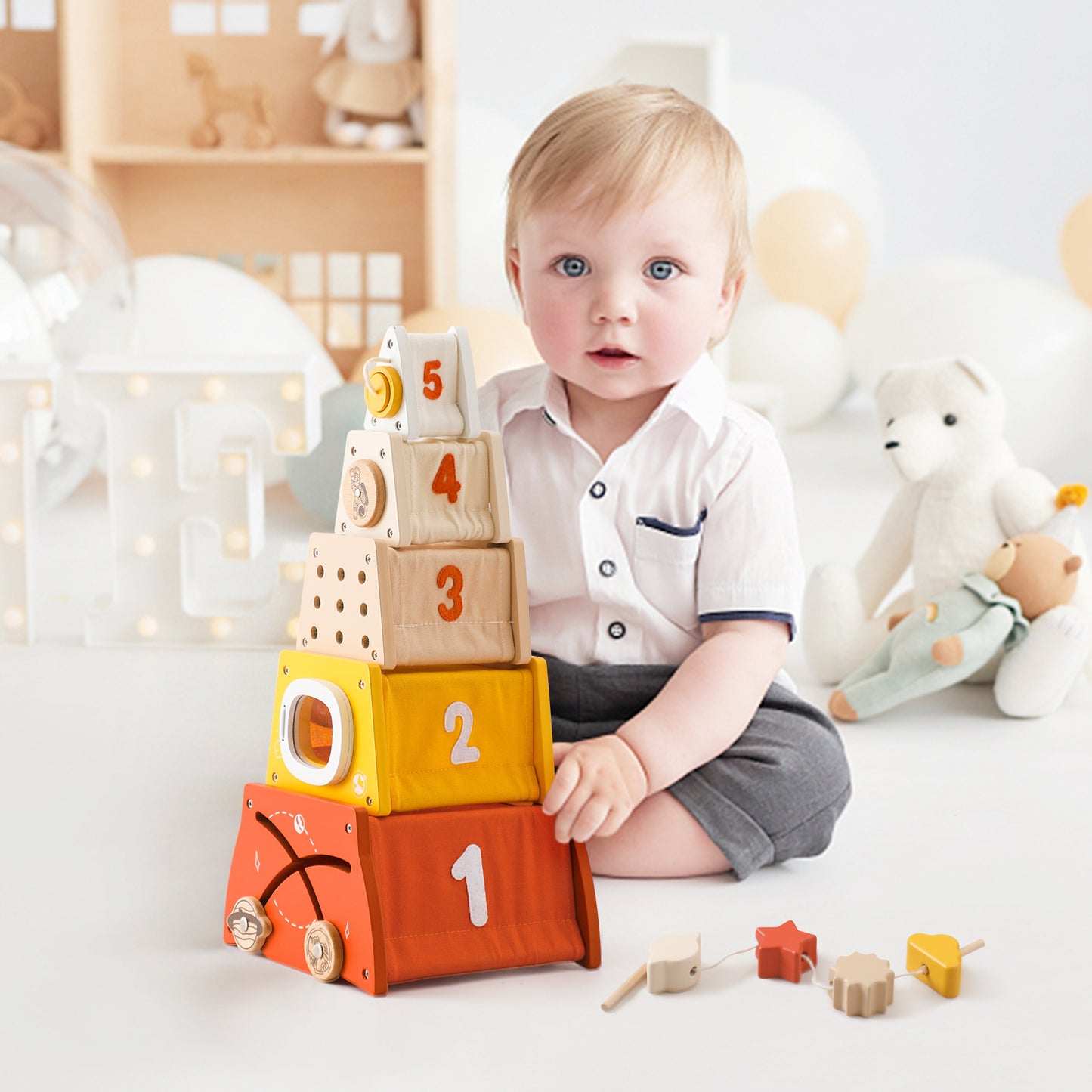 Amazon Baby Early Education Educational Stacking Rocket Boy Girl House Castle Assembling Toys