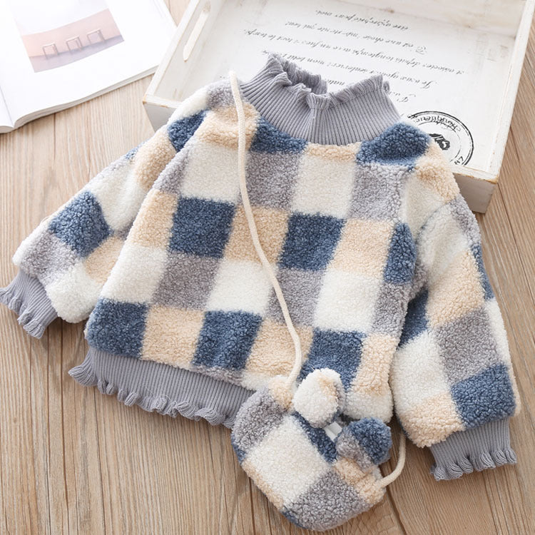 Girls' Fleece-Lined Winter Sweater