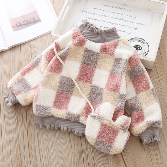 Girls' Fleece-Lined Winter Sweater