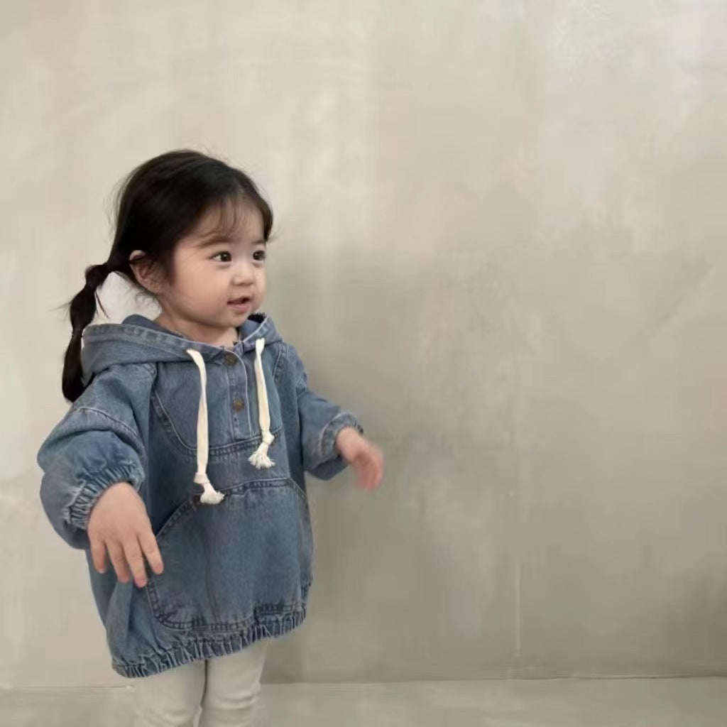 Baby Boys And Girls Denim Hooded Sweater