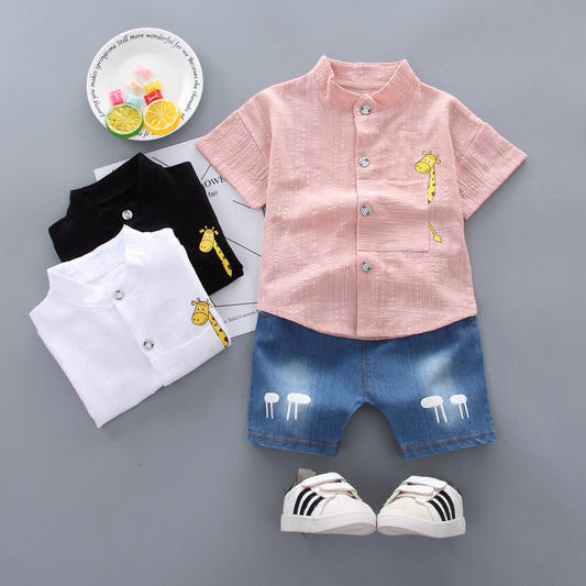 Baby Boy Short Sleeve Children's Clothing Summer New Clothes Handsome Shirt Cute