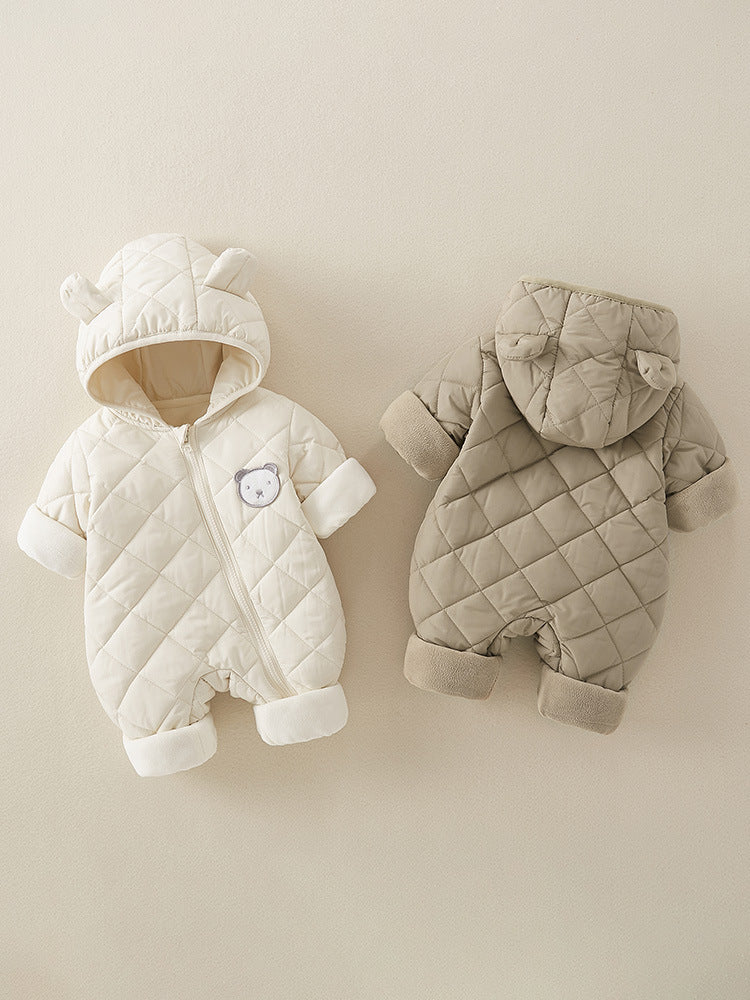 Autumn And Winter Thickening Baby Jumpsuit Romper Cotton-padded Clothes Warm