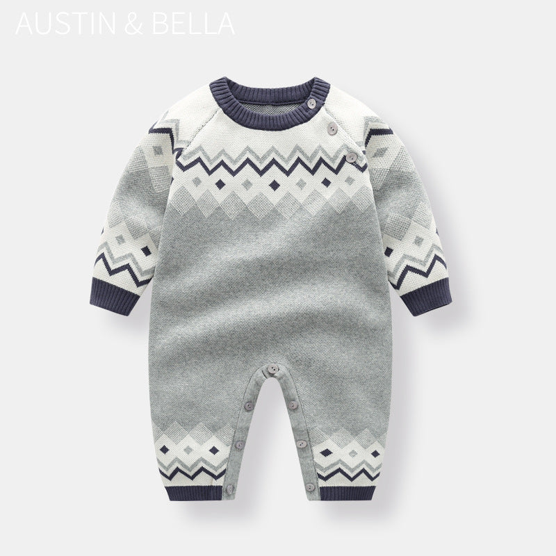 Baby Boy Knitted Jumpsuit Long Sleeve