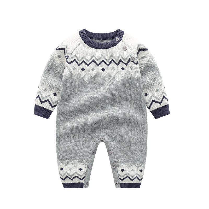 Baby Boy Knitted Jumpsuit Long Sleeve