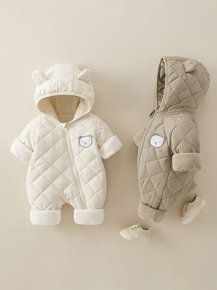 Autumn And Winter Thickening Baby Jumpsuit Romper Cotton-padded Clothes Warm