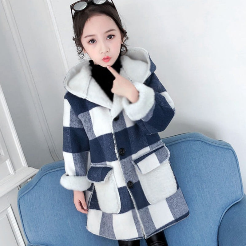 Girls' Woolen Winter Overcoat