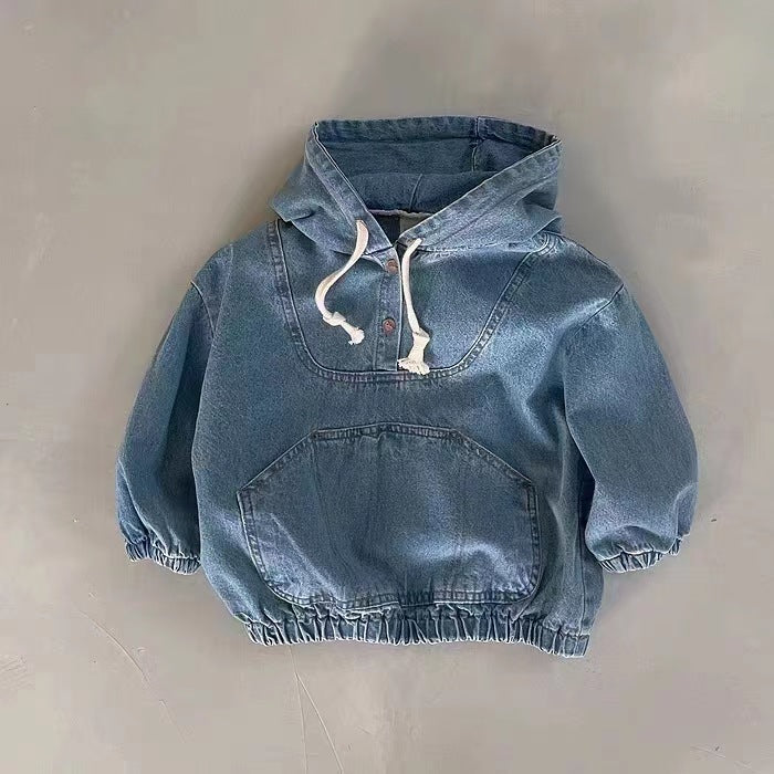 Baby Boys And Girls Denim Hooded Sweater