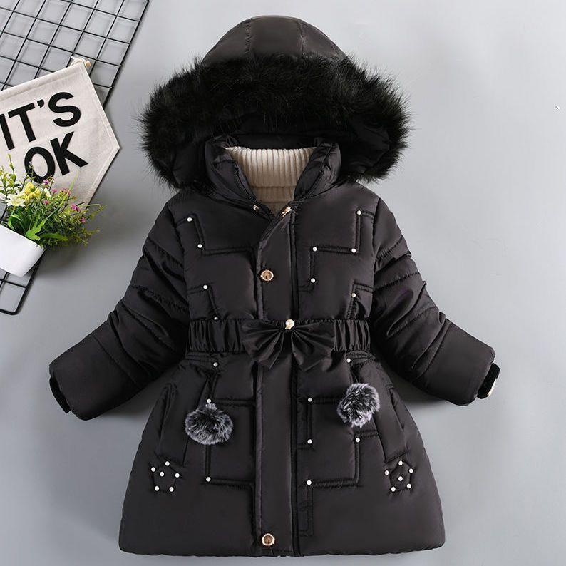 Girls' Thickened Padded Cotton Jacket