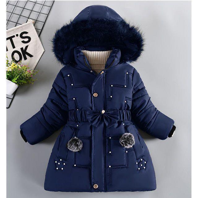 Girls' Thickened Padded Cotton Jacket