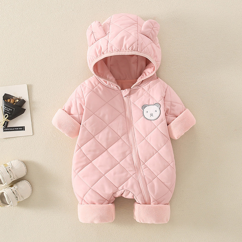 Autumn And Winter Thickening Baby Jumpsuit Romper Cotton-padded Clothes Warm