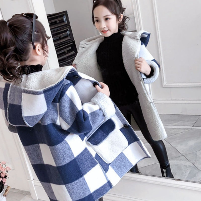 Girls' Woolen Winter Overcoat